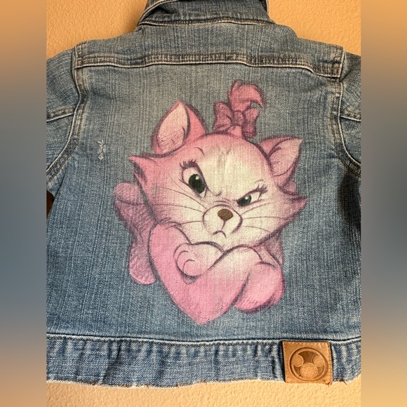 Aristocats Marie sassy cat Size 4 xs child’s size Disney store jean denim jacket - Picture 4 of 9